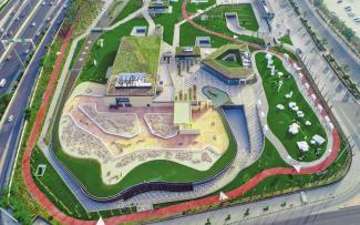 Bird's eye view of the Al Shaheed Park